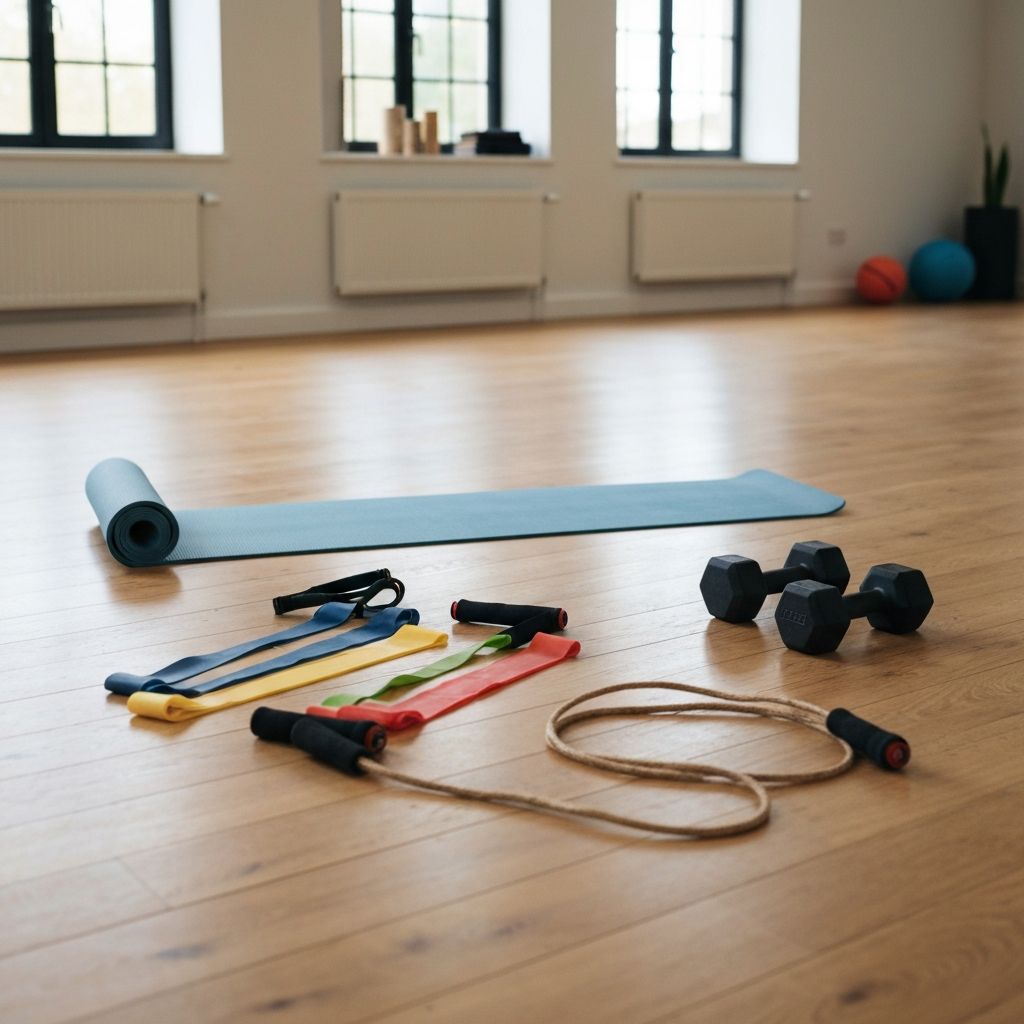 Accessoires sportifs dans un intérieur domestique